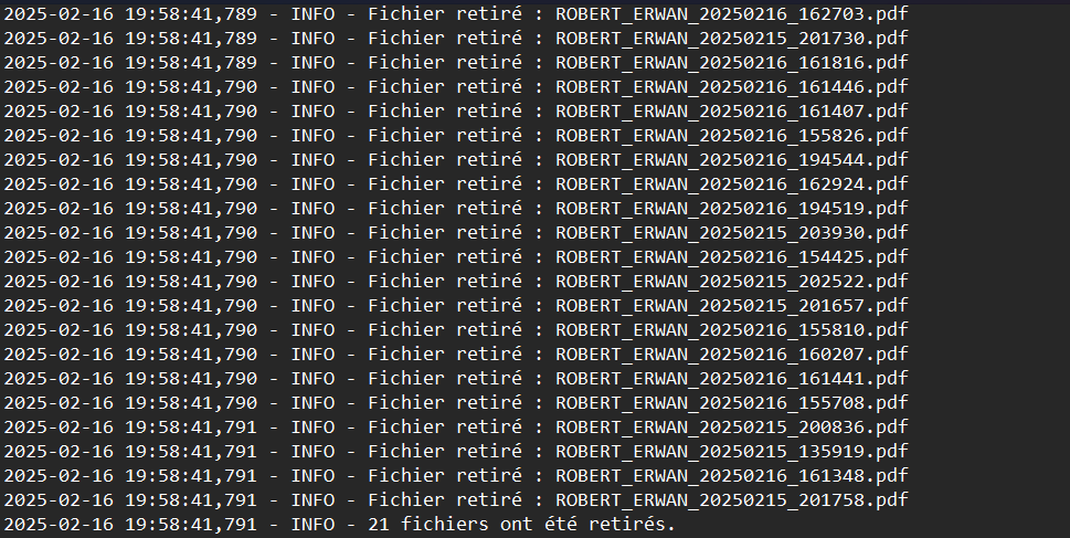 Formulaire d'archivage