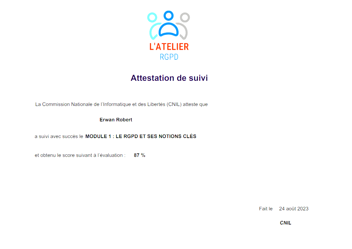 Certification SecNumAcademie