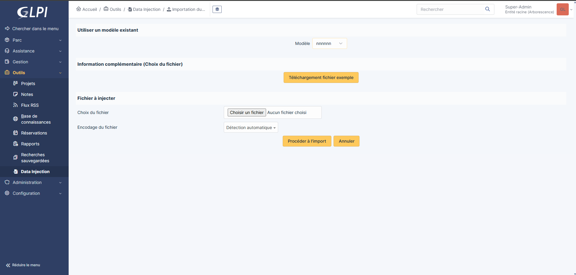 Formulaire d'archivage